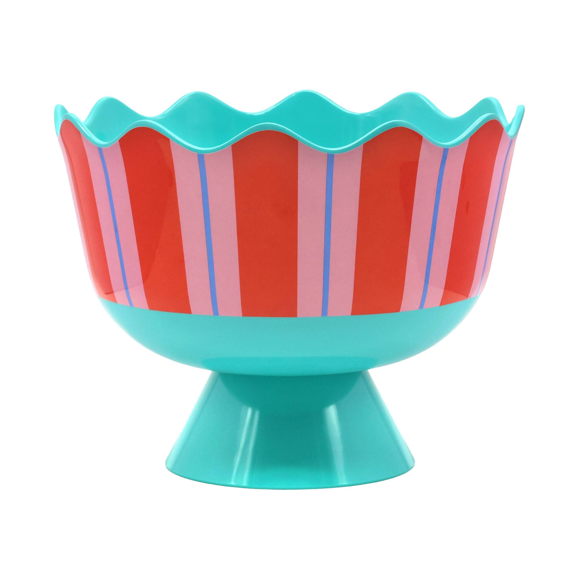 Jonathan Adler x Michaels 13" Teal & Red Stripes Melamine Serving Bowl